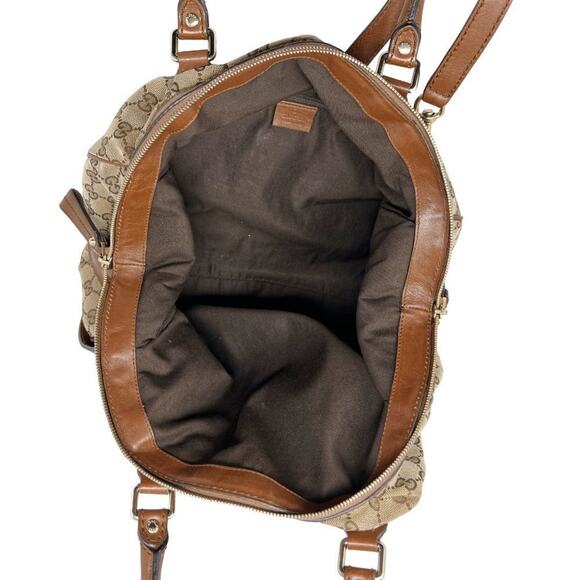 Gucci Sukey Logo Monogram Canvas Leather Trim Boston Bag with Shoulder Strap - Picture 3 of 9